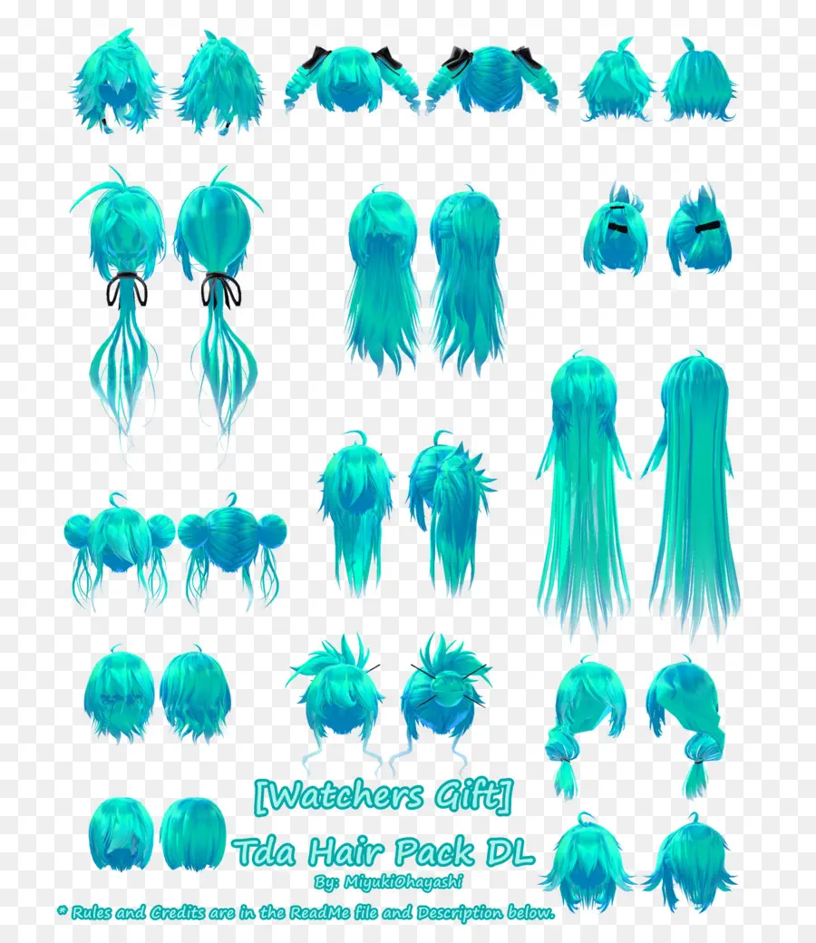 Estilos De Cabelo Azul，Peruca PNG