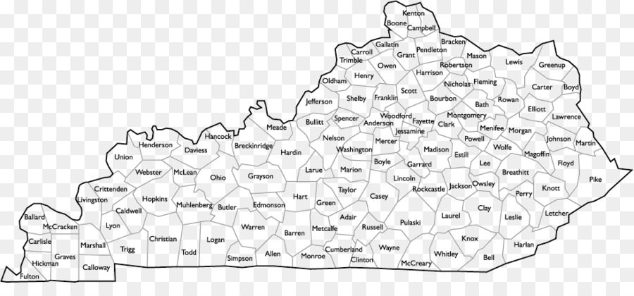 Mapa De Kentucky，Condados PNG