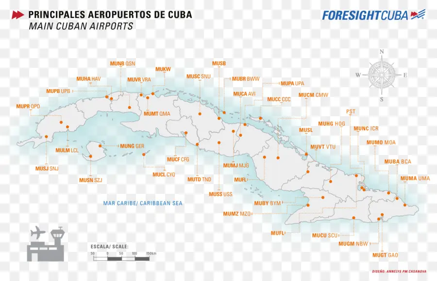 Mapa Dos Aeroportos Cubanos，Cuba PNG