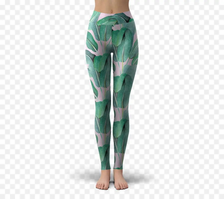 Legging Com Estampa De Folhas，Perneiras PNG