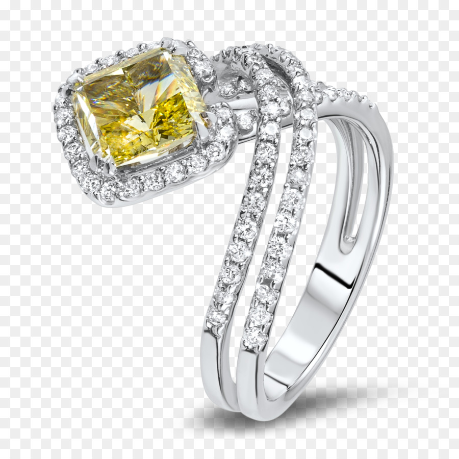 Anel Gema Amarelo，Diamante PNG