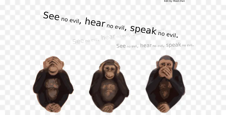 Três Macacos Sábios，Mal PNG