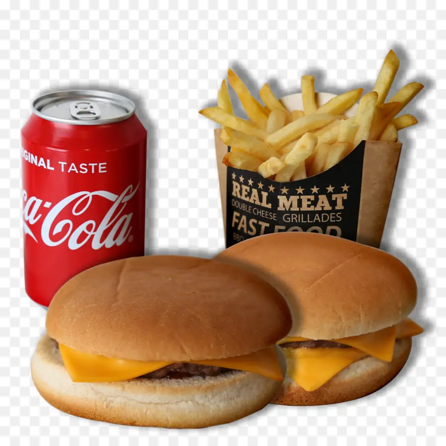 Cheeseburgers E Batatas Fritas，Coca Cola PNG