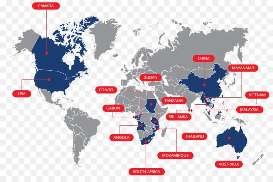 Mapa Mundial，Países PNG