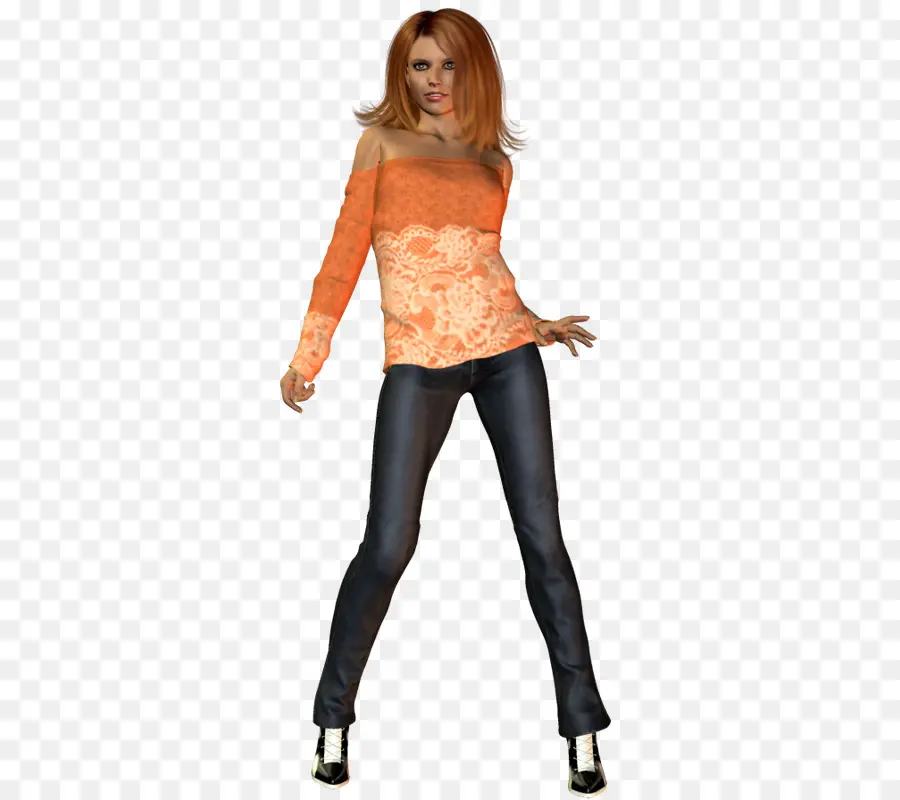 Mulher Com Blusa Laranja，Mulher PNG