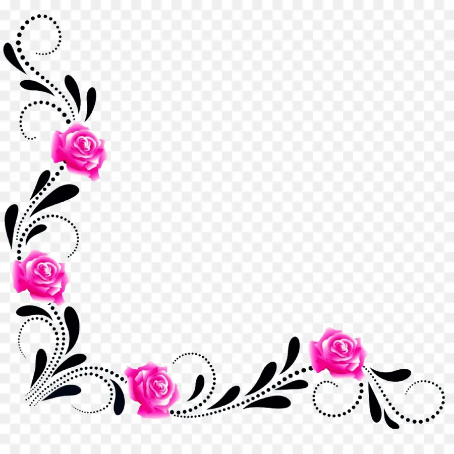 Design De Canto Floral，Rosas PNG