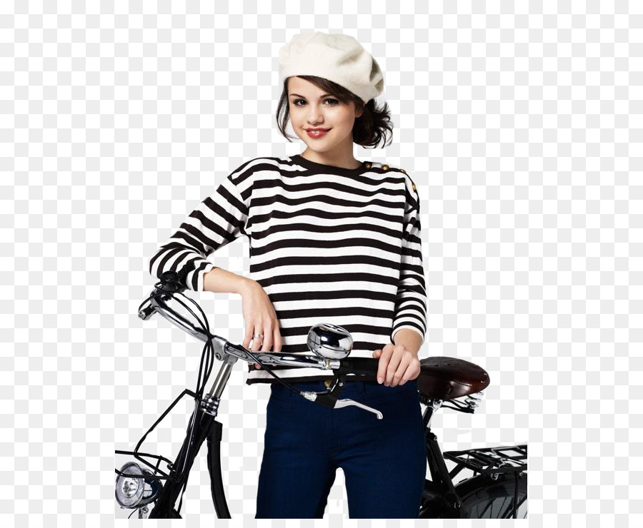 Mulher Com Bicicleta，Camisa Listrada PNG