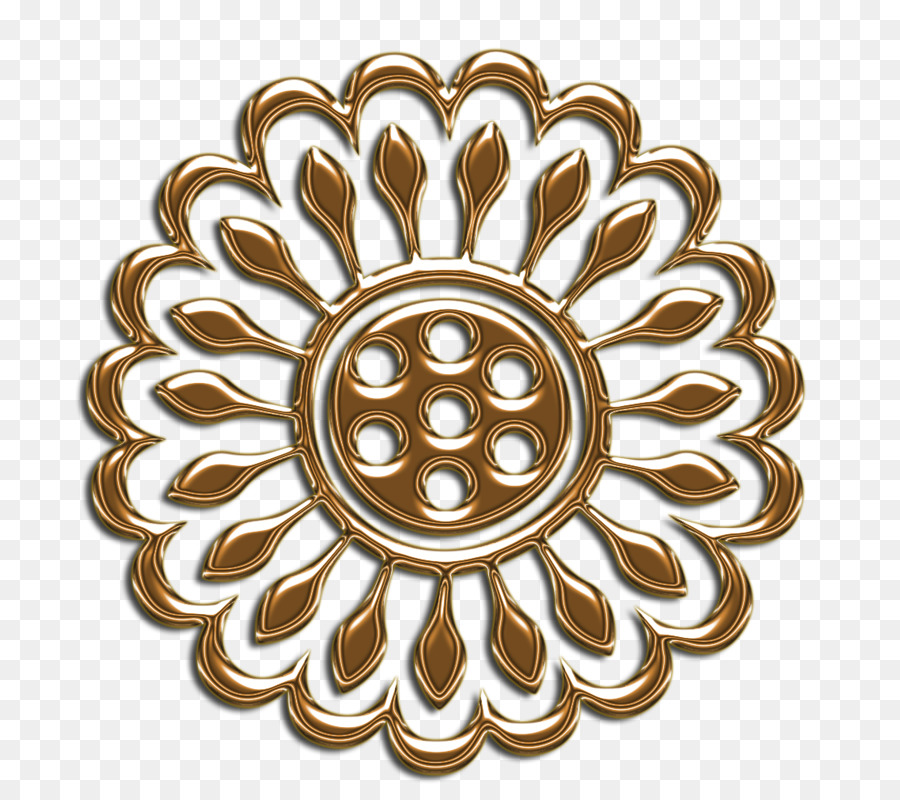 Ornamento Dourado，Flor PNG