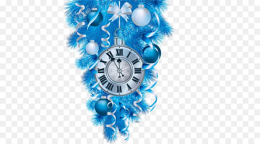 Relógio Azul De Natal，Ornamentos PNG