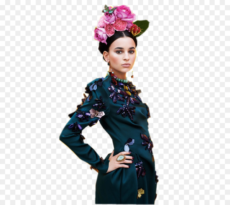 Mulher De Vestido，Flores PNG