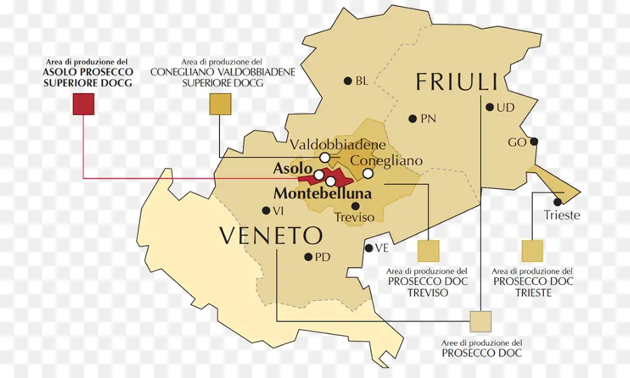 Mapa Prosecco，Região PNG