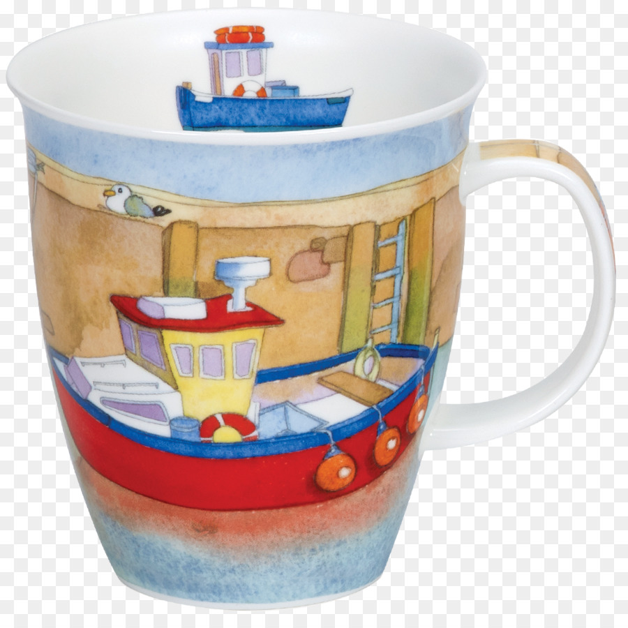 Caneca，Os Barcos À Tona Azul Nevis Forma Caneca PNG