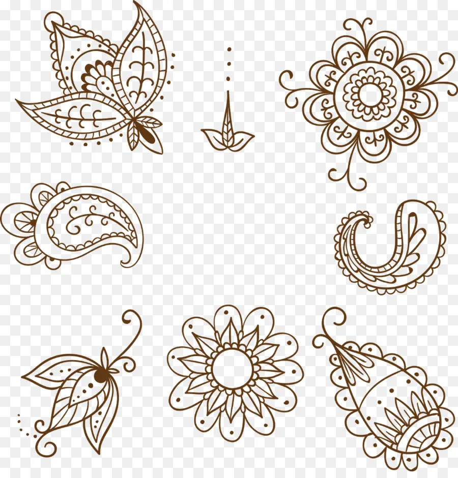 Desenhos De Hena，Floral PNG