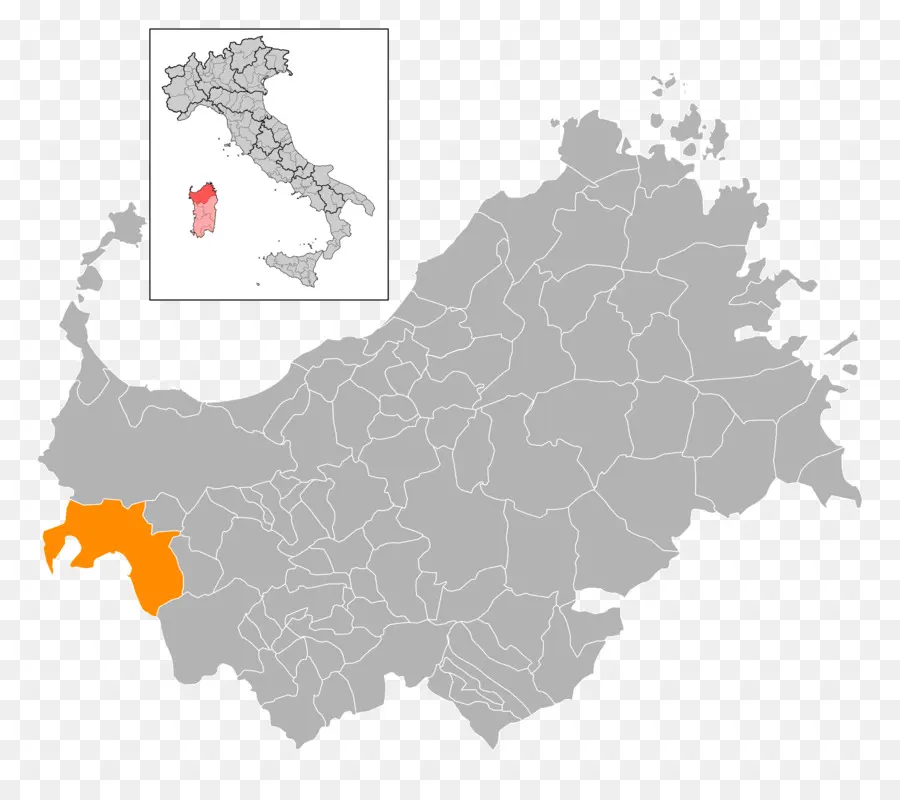Sardenha，Itália Mapa PNG