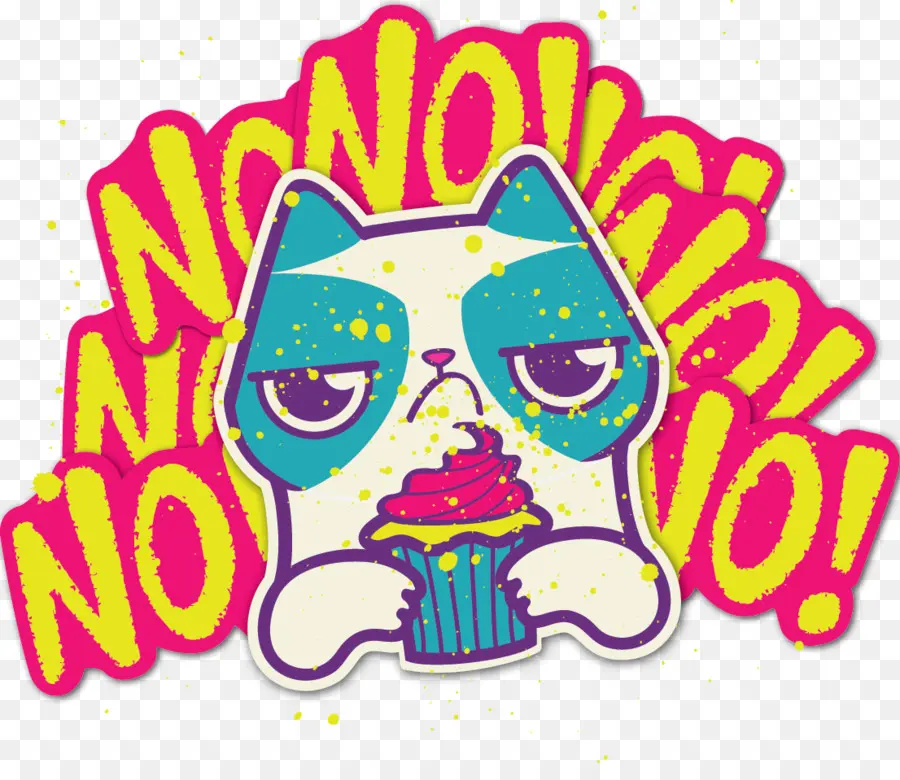 Gato Mal Humorado Com Cupcake，Gato PNG