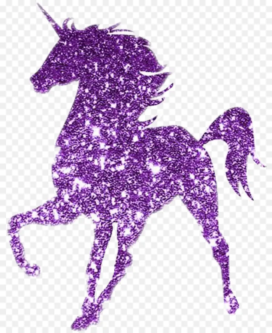 Unicórnio Glitter Roxo，Mítico PNG