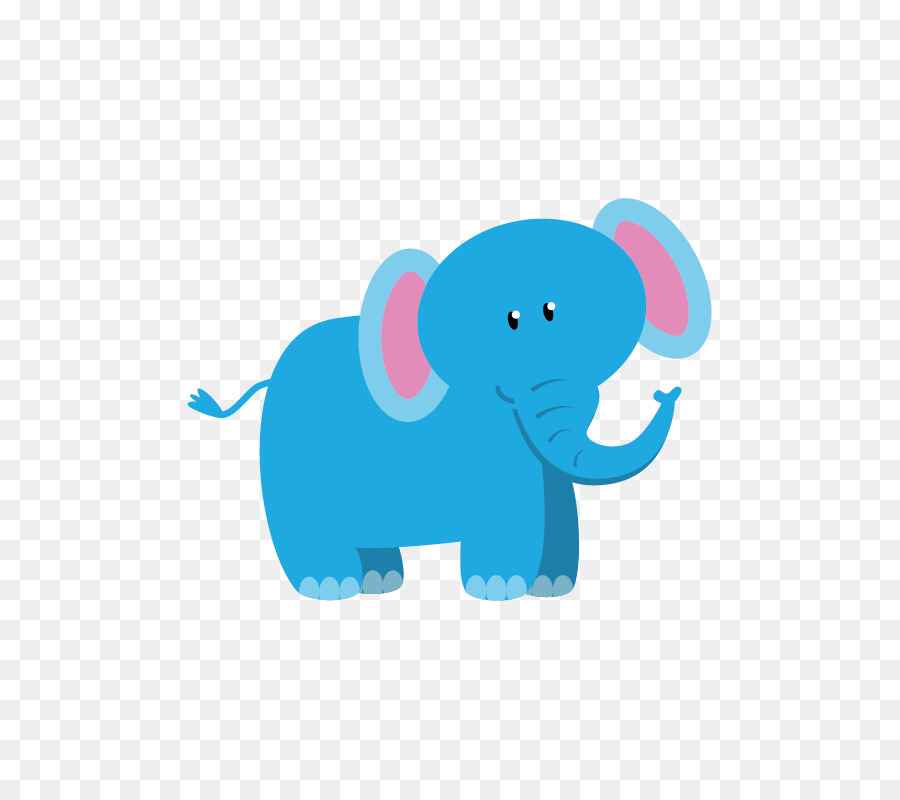 Desenho De Elefante，Azul PNG