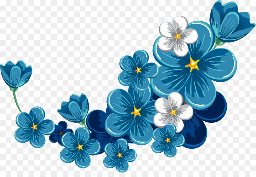 Design Floral, Flor, Azul png transparente grÃ¡tis