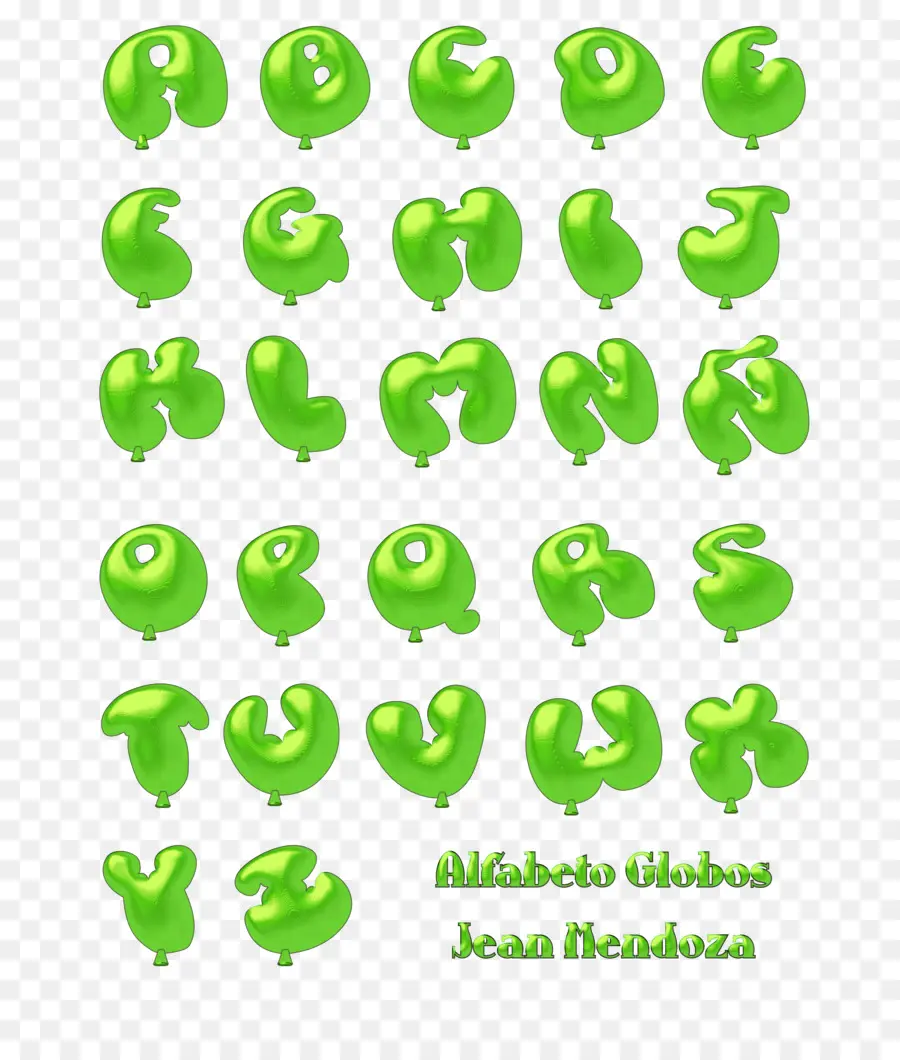 Letras De Balão，Verde PNG