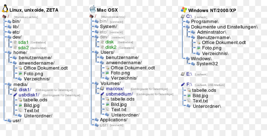 Sistema De Arquivos，Estrutura De Diretórios PNG