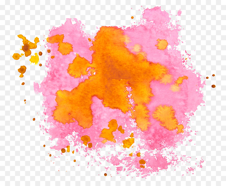 Aquarela Vermelha E Amarela，Pintura PNG