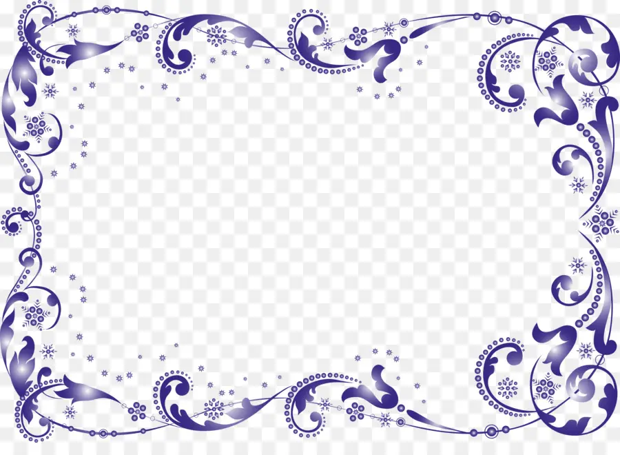 Borda Decorativa，Azul PNG