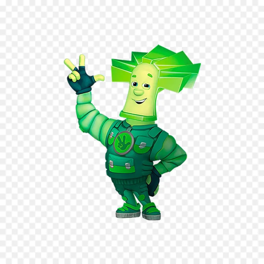 Personagem De Desenho Animado，Verde PNG