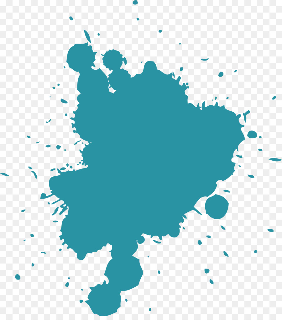 Respingo De Tinta Azul，Tinta PNG