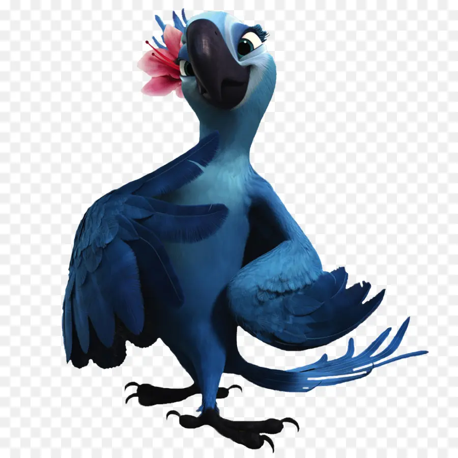 Pássaro Azul Com Flor，Pássaro PNG