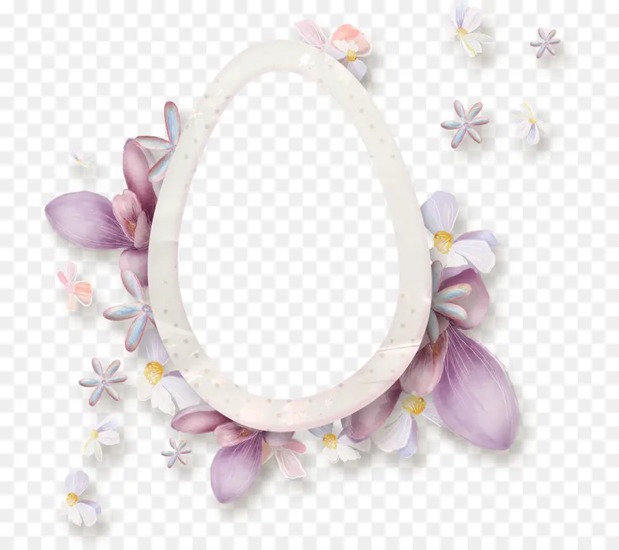 Moldura Floral De Ovo，Flores PNG