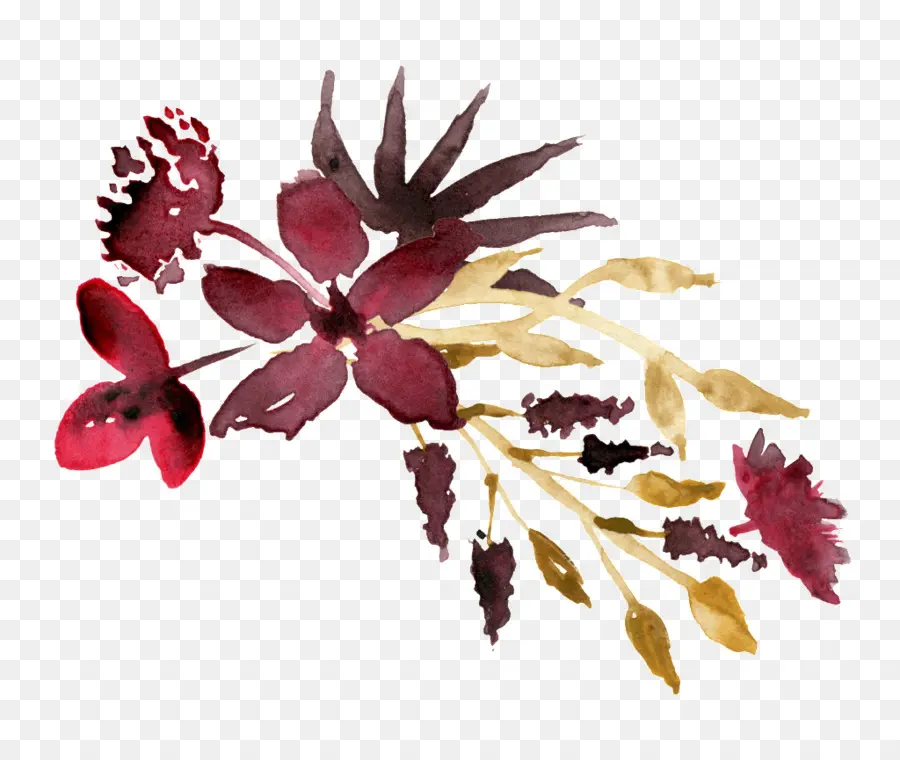 Flores，Aquarela PNG