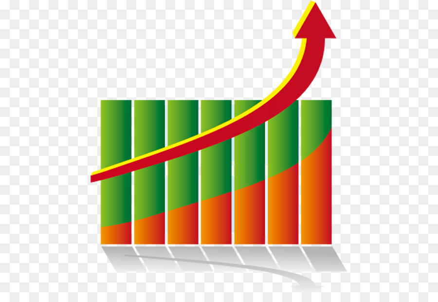 Seta Para Cima Vermelha E Verde Com Gráfico De Barras，Direção PNG
