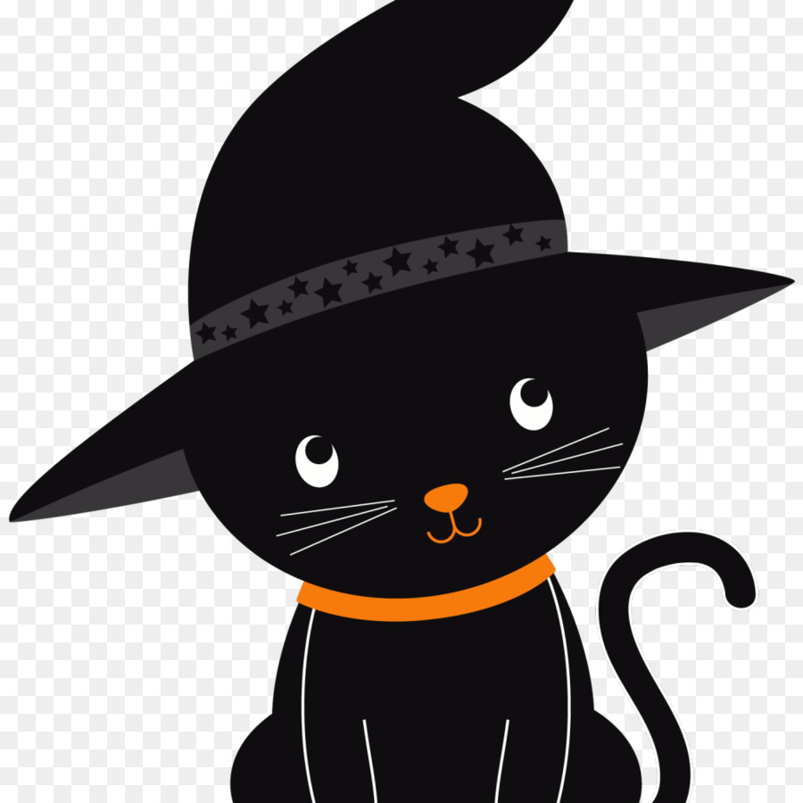 Gato Preto，Chapéu De Bruxa PNG