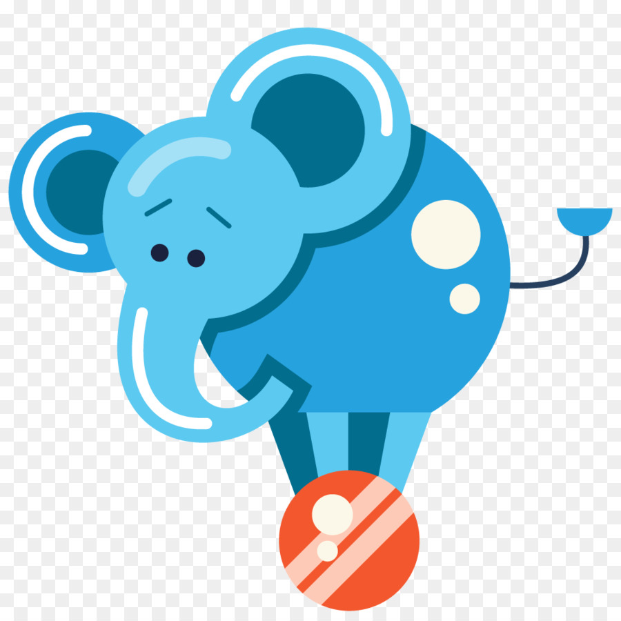 Elefante Azul，Desenho Animado PNG