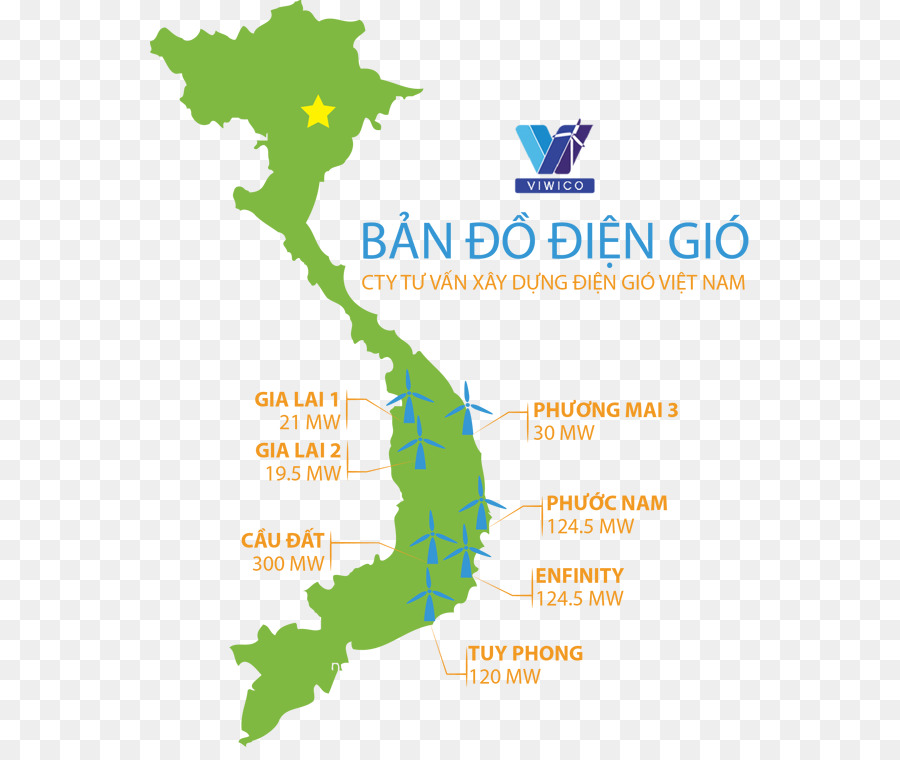 Mapa Do Vietnã，Energia Eólica PNG