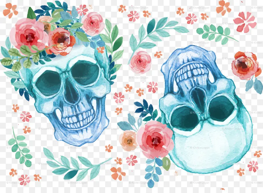 Pintura Em Aquarela，Calavera PNG