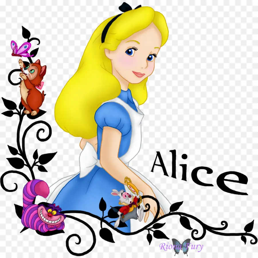 Alice，Vestido Azul PNG