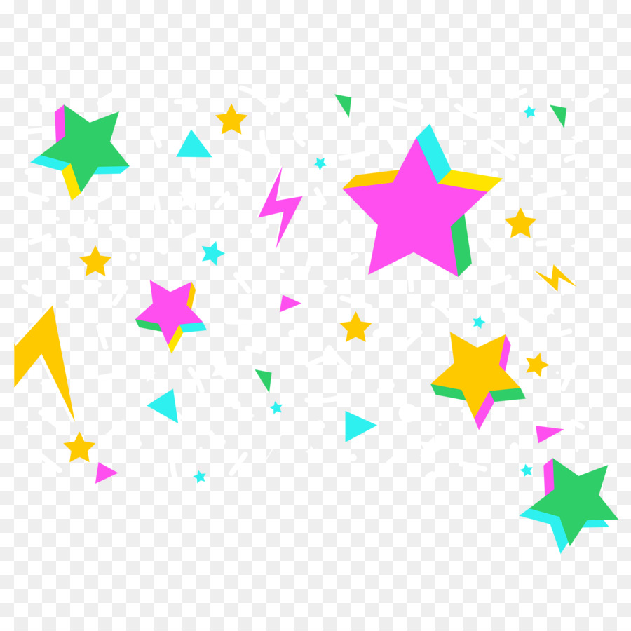 Estrelas Coloridas，Brilho PNG