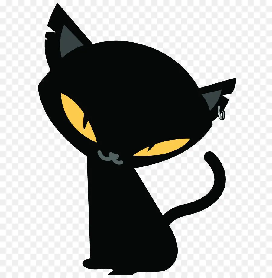 Gato Preto，Olhos Amarelos PNG