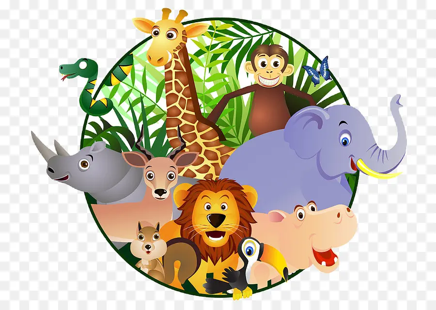 Animais Da Selva，Desenho Animado PNG