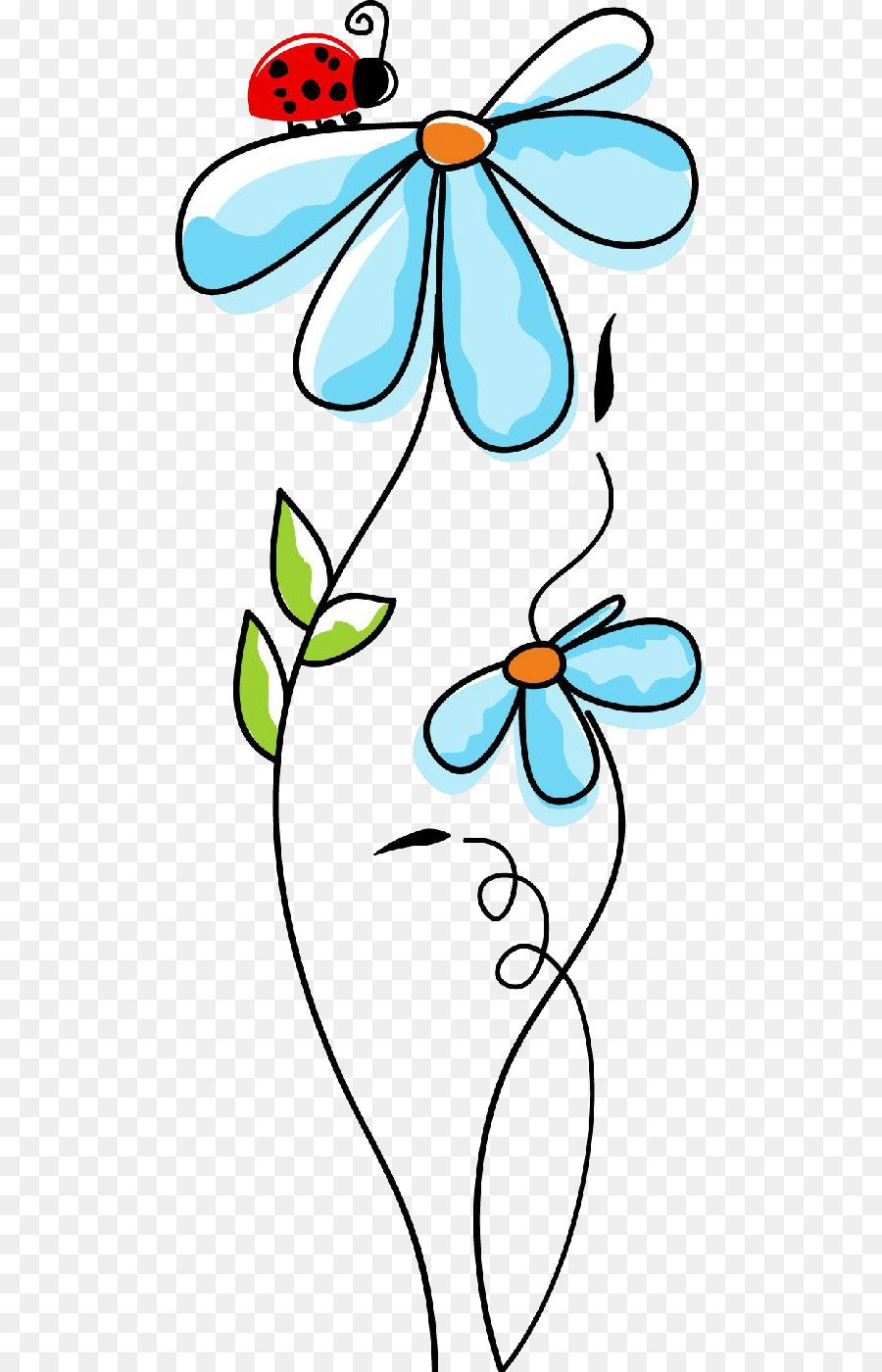 Flores Azuis，Joaninha PNG