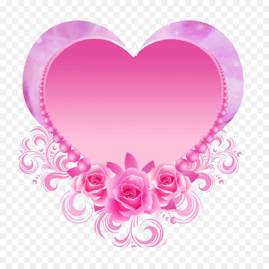 Coração Rosa，Rosas PNG