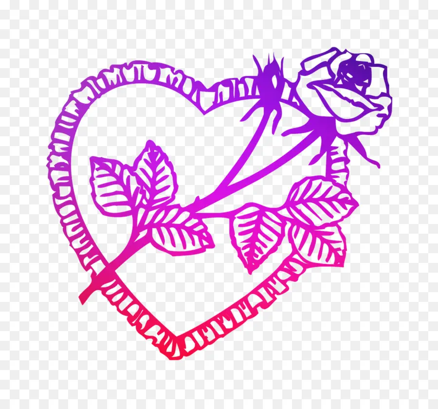 Coração Com Rosa，Amor PNG