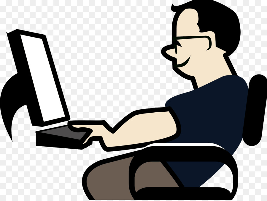 Homem Com Laptop，Computador PNG