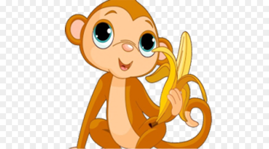 Macaco Fofo，Banana PNG