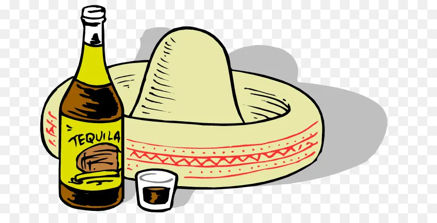 Garrafa De Tequila，Sombrero PNG