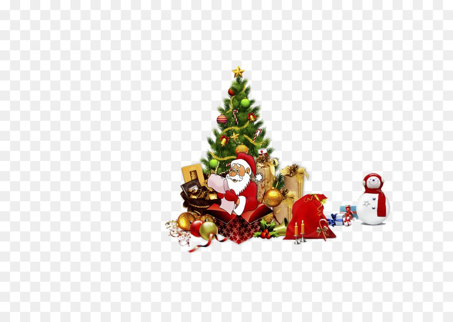 Árvore De Natal，Papai Noel PNG