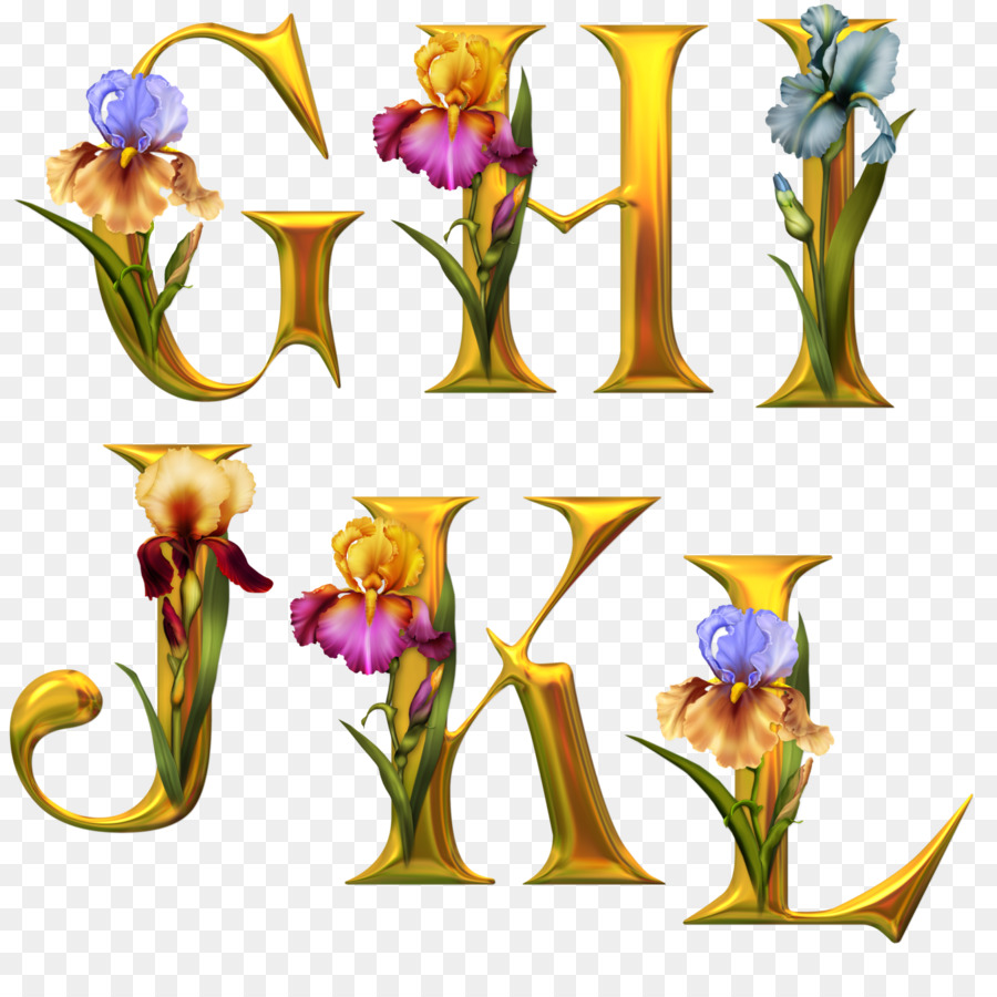 Letras Florais，Cartas PNG