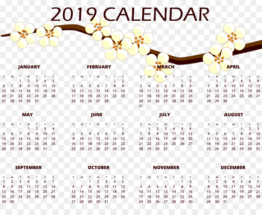 Calendário，2019 PNG