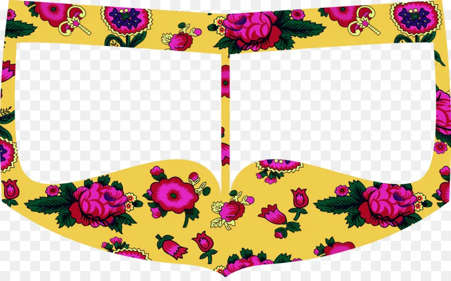 Padrão Floral，Fundo Amarelo PNG